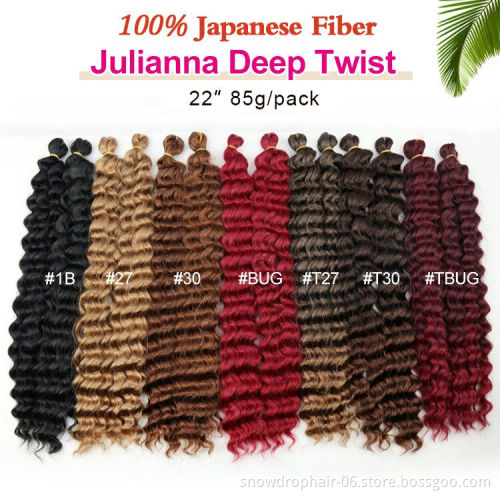 Julianna  Bulk Deep Wave Twist Hair Extension Hair Crochet Deep Twist